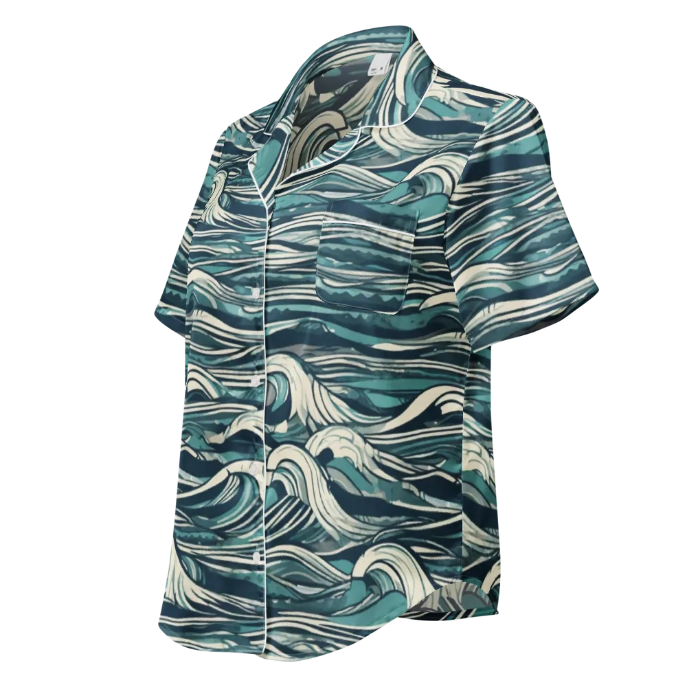 Breaker’s Ledger on Women's Short Sleeve Pajama Top — Left Front