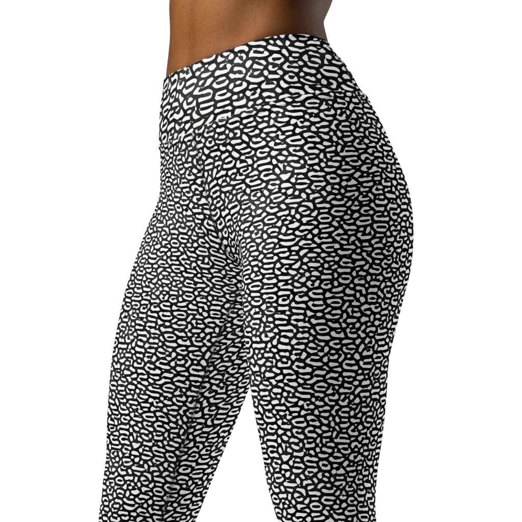 Inkstone Maze on Yoga Leggings — Left Front