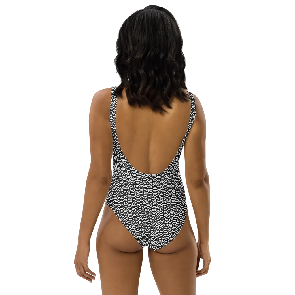 Inkstone Maze on One-Piece Swimsuit — Back