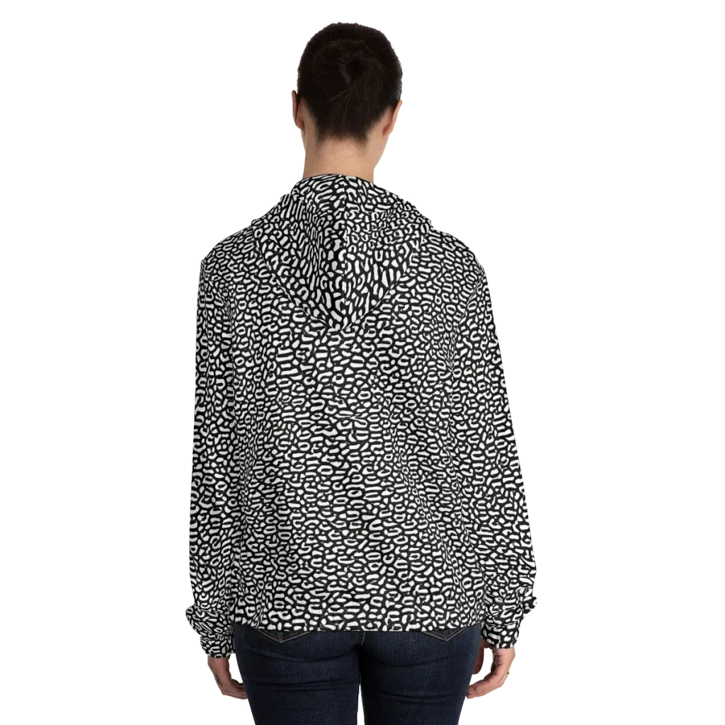 Inkstone Maze on Women's Full-Zip Hoodie — Back On Person