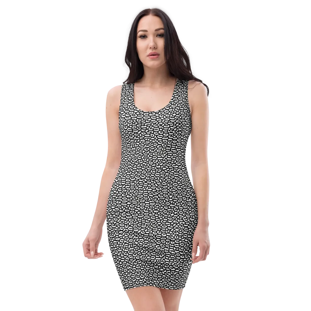 Inkstone Maze on Bodycon Dress — Front