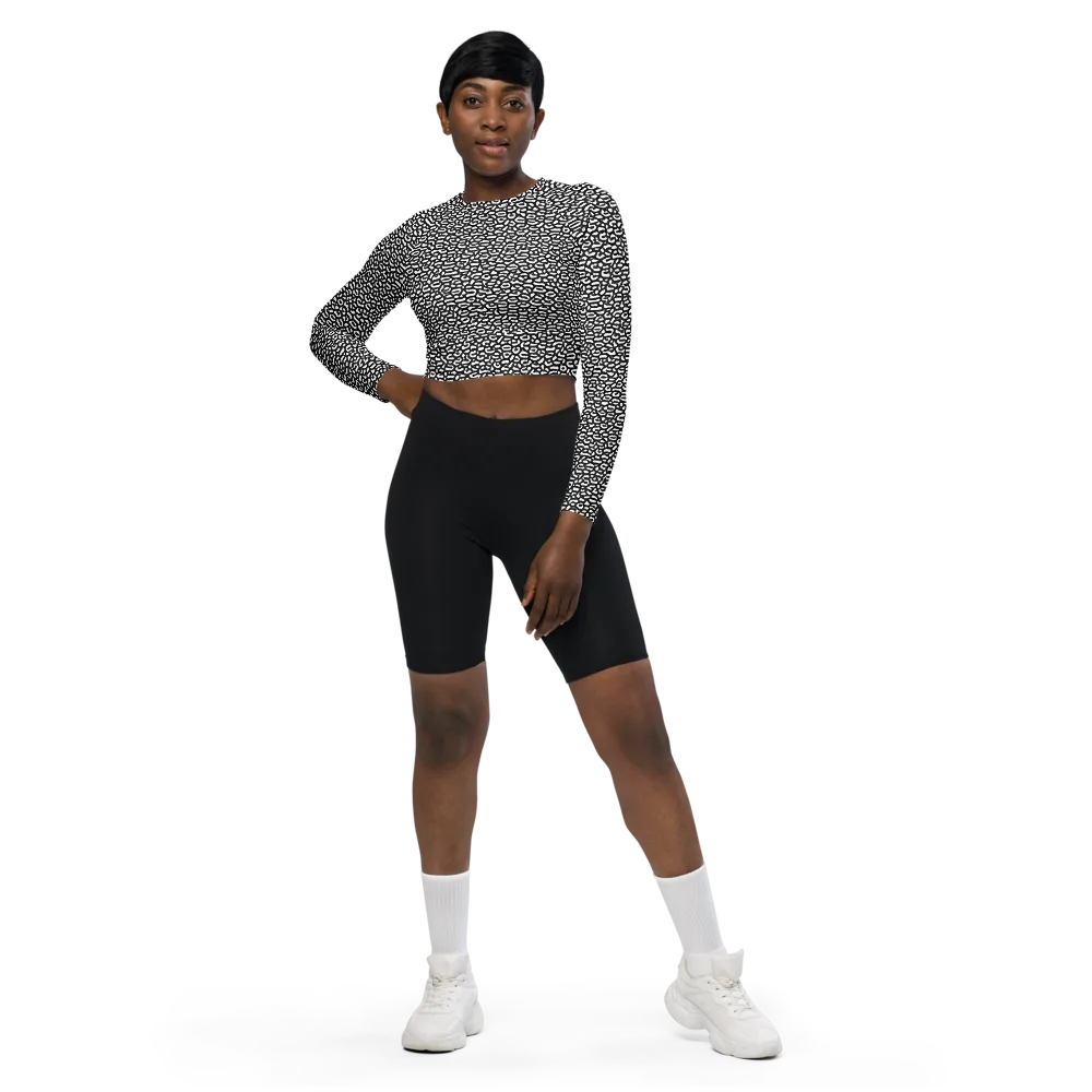 Inkstone Maze on Long Sleeve Crop Top — Front