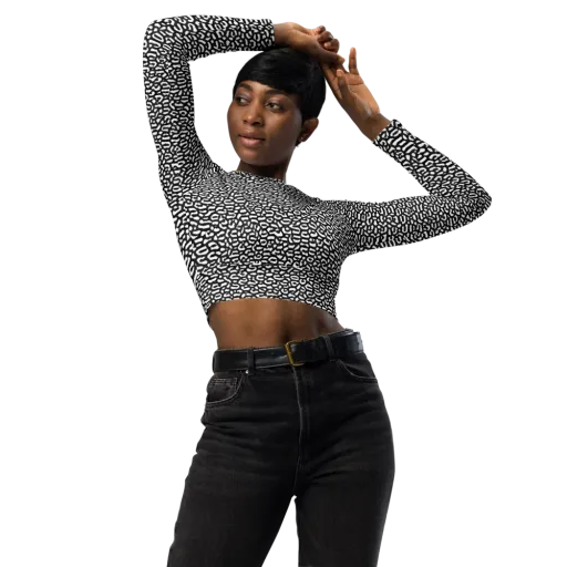 Inkstone Maze on a Long Sleeve Crop Top