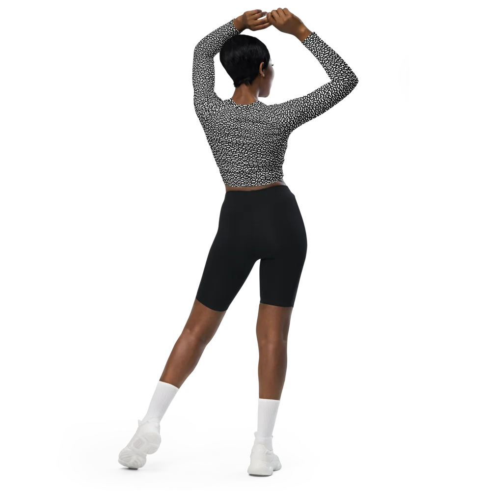 Inkstone Maze on Long Sleeve Crop Top — Back
