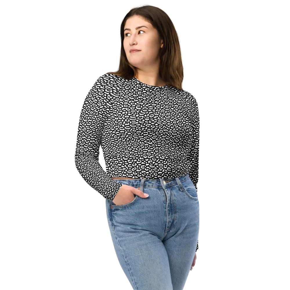 Inkstone Maze on Long Sleeve Crop Top — Front