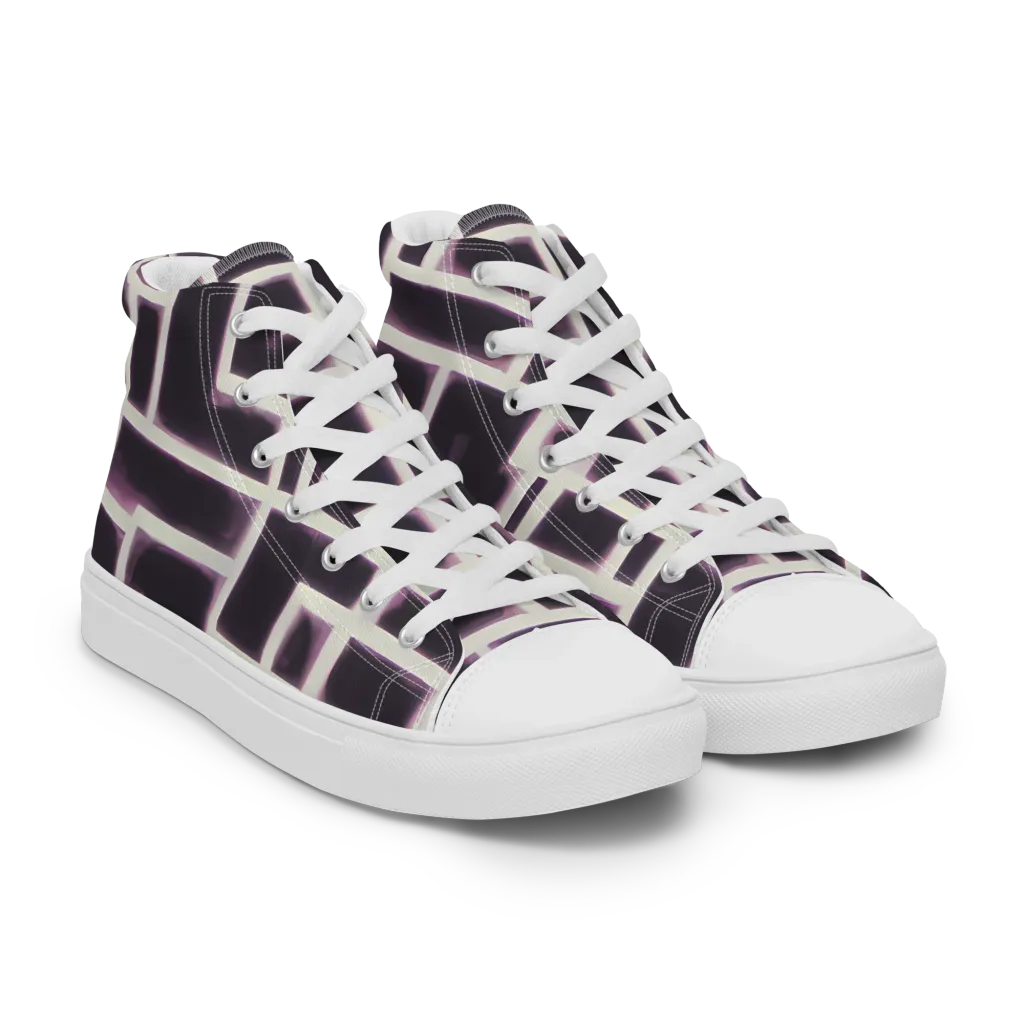 Velvet Circuit on Men's High Top Canvas Shoes — Right Front