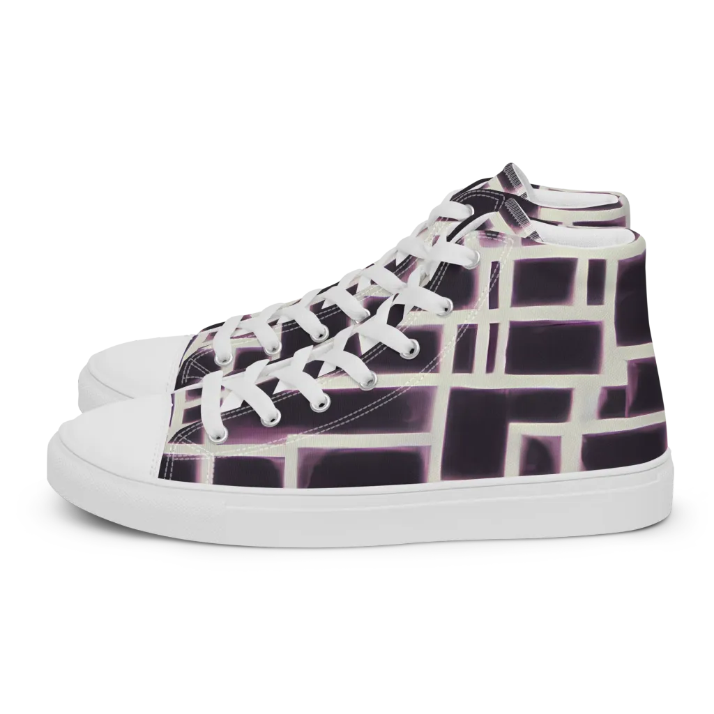 Velvet Circuit on Men's High Top Canvas Shoes — Left