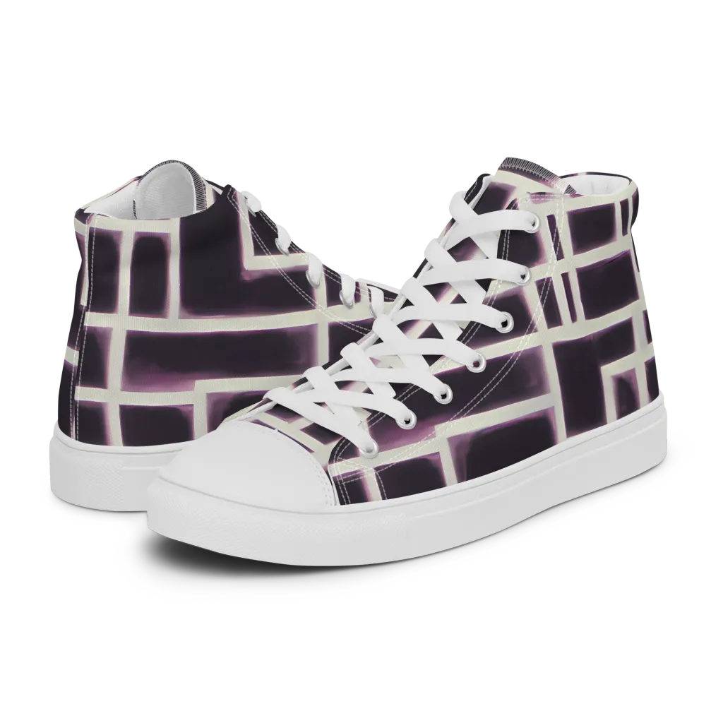 Velvet Circuit on Men's High Top Canvas Shoes — Left