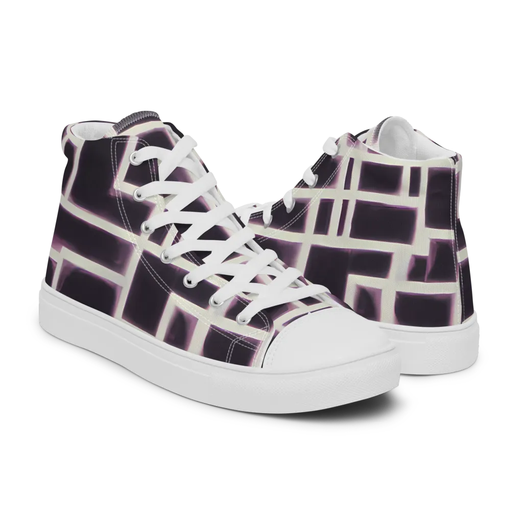 Velvet Circuit on Men's High Top Canvas Shoes — Right