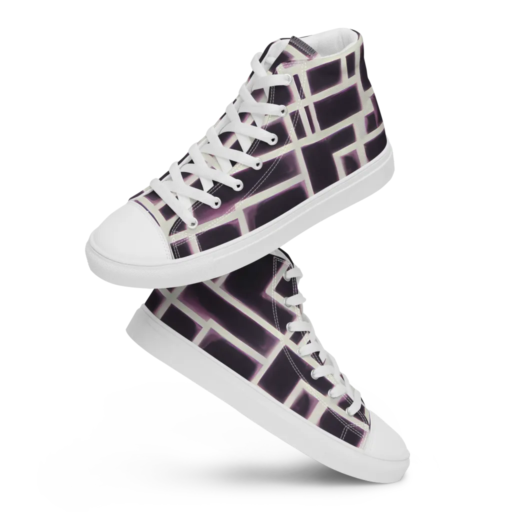 Velvet Circuit on Men's High Top Canvas Shoes — Front