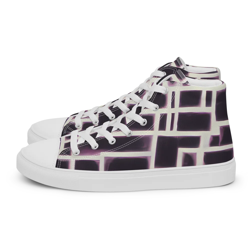 Velvet Circuit on Women's High Top Canvas Shoes — Left
