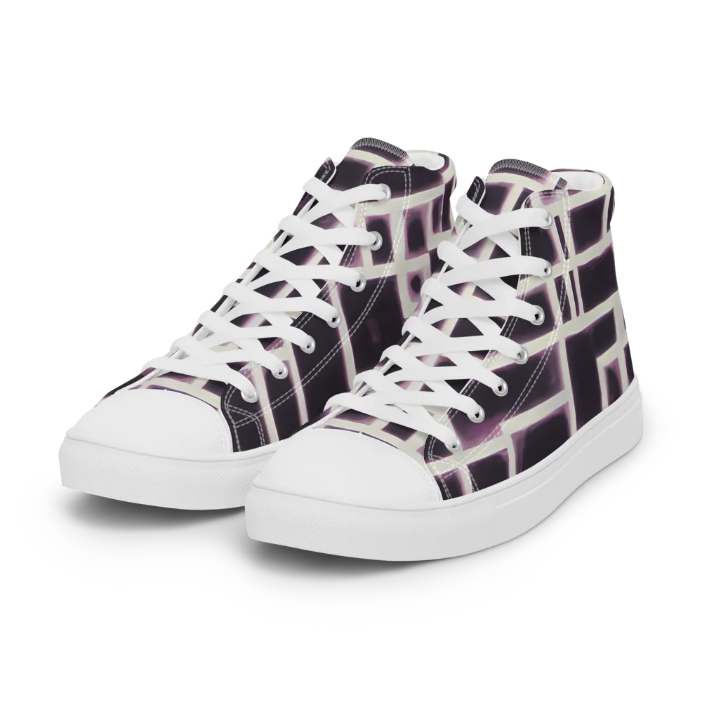 Velvet Circuit on Women's High Top Canvas Shoes — Left Front