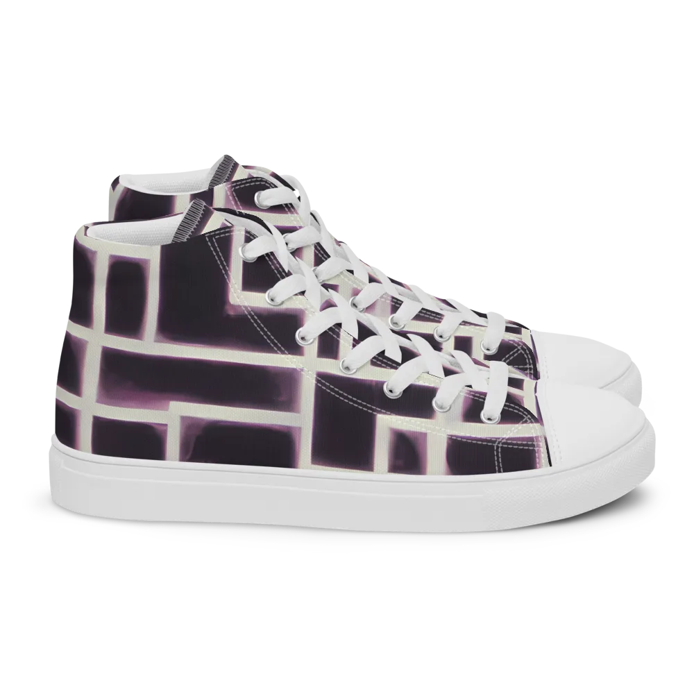 Velvet Circuit on Women's High Top Canvas Shoes — Right