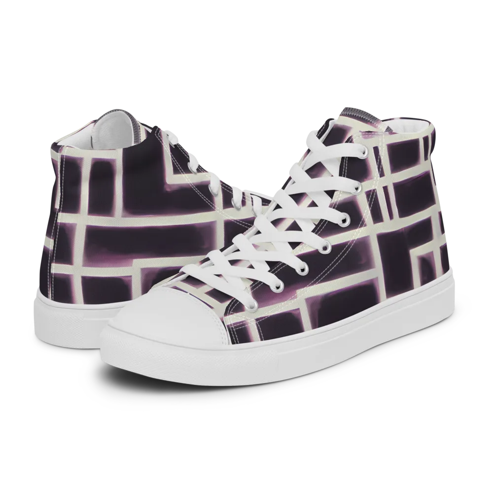 Velvet Circuit on Women's High Top Canvas Shoes — Left