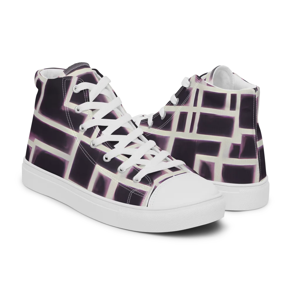 Velvet Circuit on Women's High Top Canvas Shoes — Right