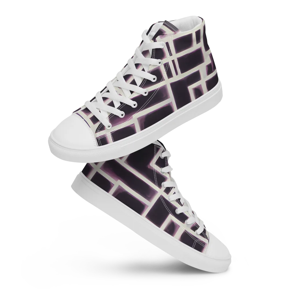 Velvet Circuit on Women's High Top Canvas Shoes — Front
