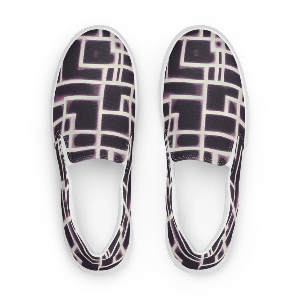Velvet Circuit on Men's Slip-On Canvas Shoes — Front