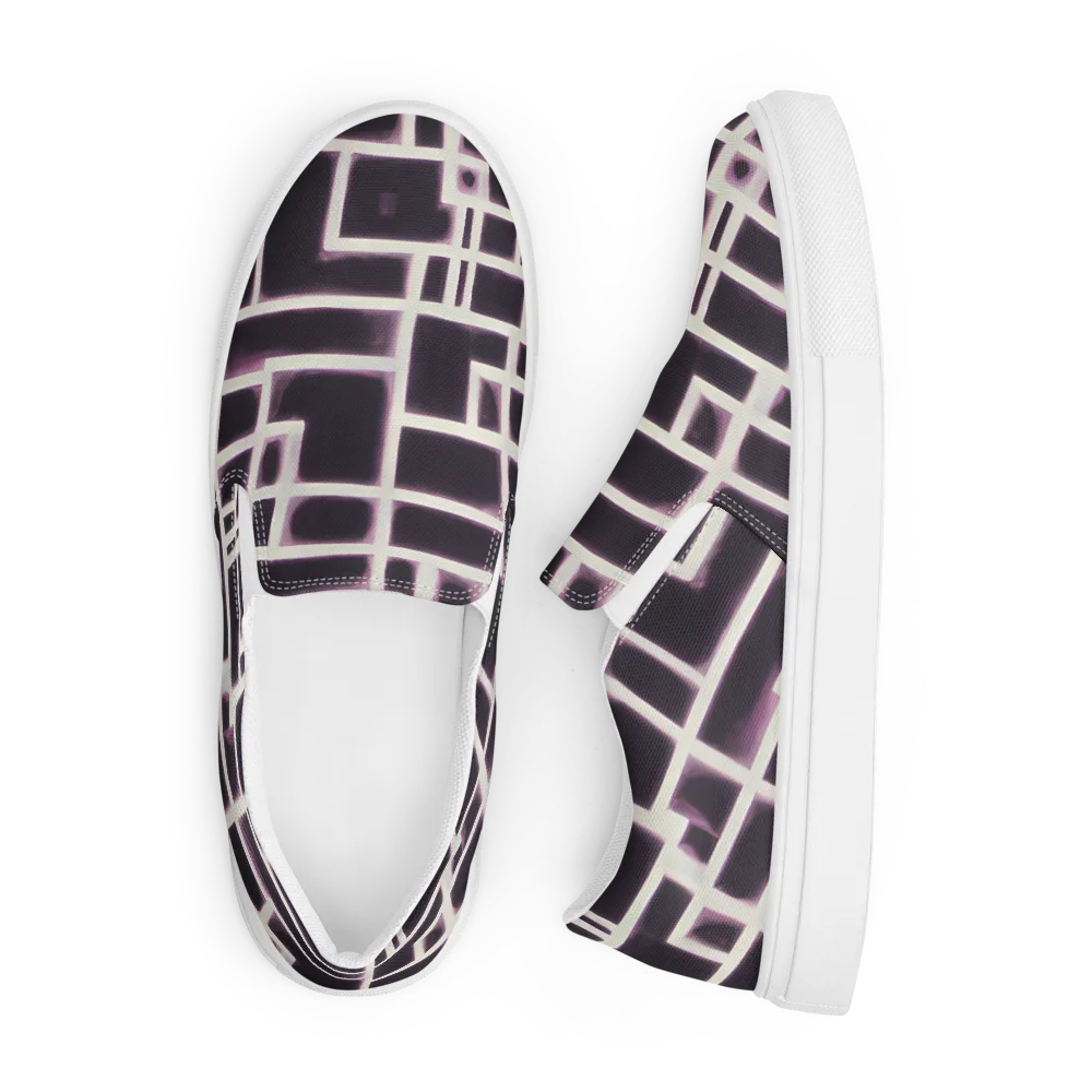 Velvet Circuit on Men's Slip-On Canvas Shoes — Front