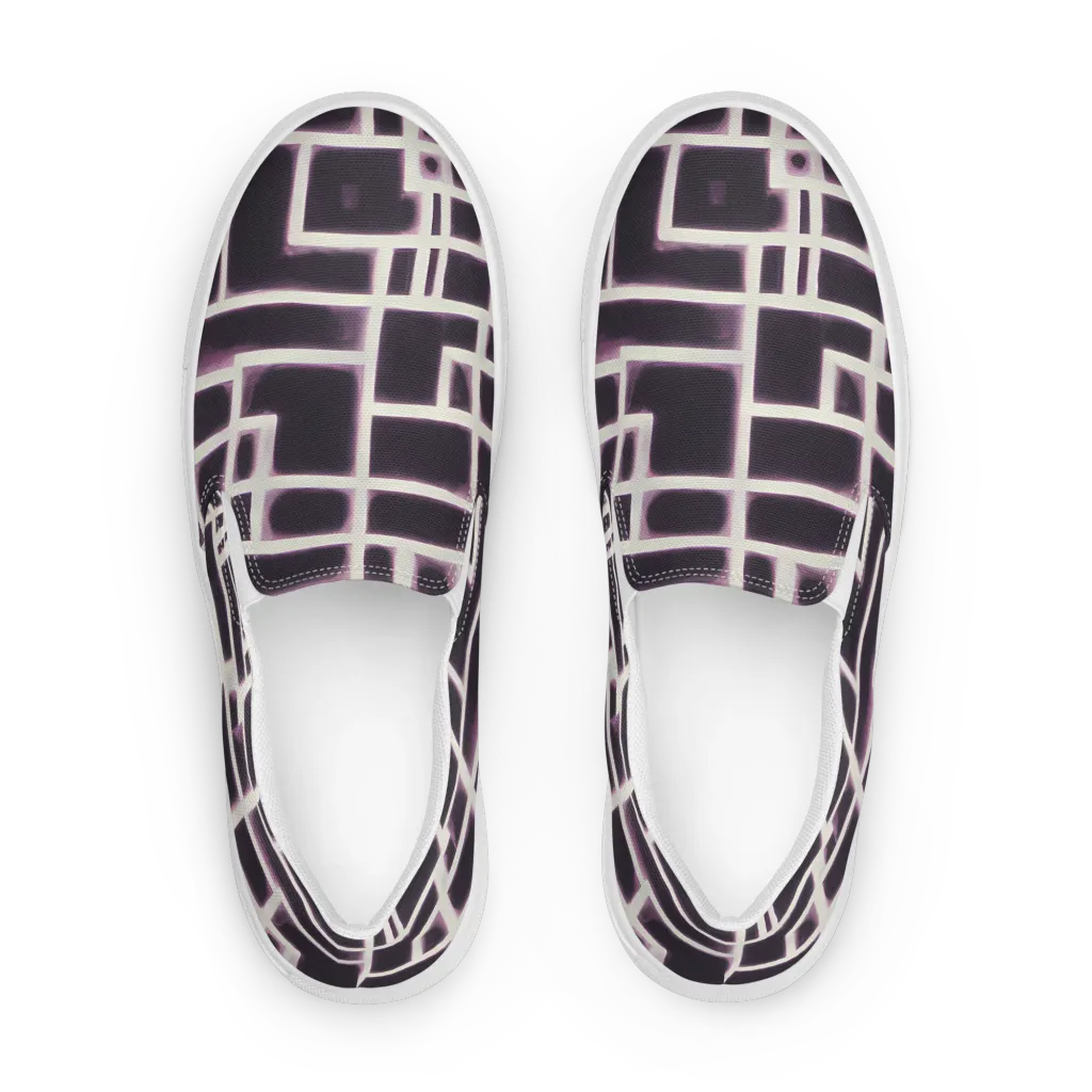 Velvet Circuit on Women's Slip-On Canvas Shoes — Front