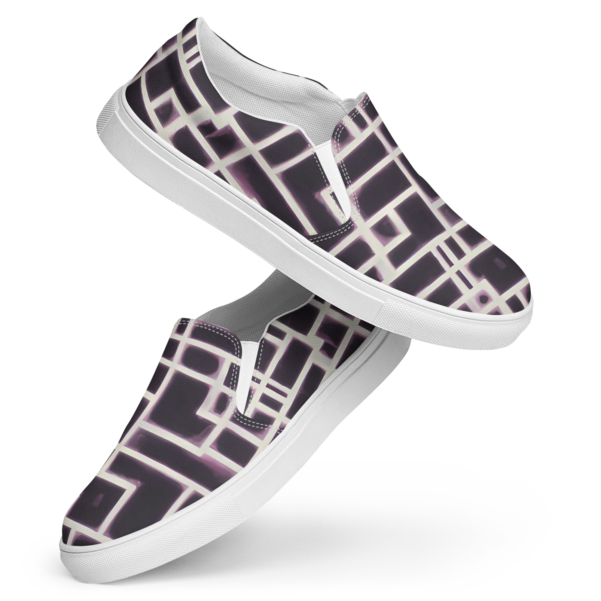 Velvet Circuit on Women's Slip-On Canvas Shoes — Front