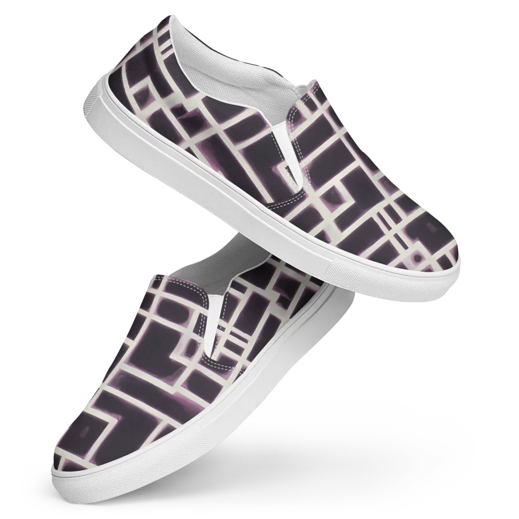 Velvet Circuit on Women's Slip-On Canvas Shoes — Front