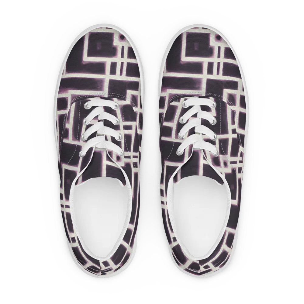Velvet Circuit on Men's Lace-Up Canvas Shoes — Front