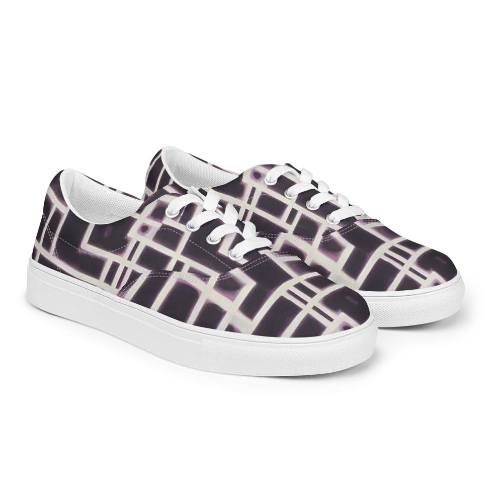 Velvet Circuit on Men's Lace-Up Canvas Shoes — Right Front