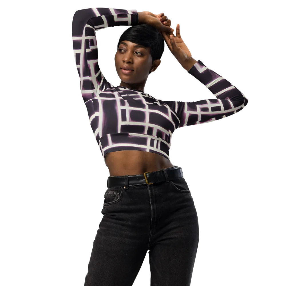 Velvet Circuit on Long Sleeve Crop Top — Front