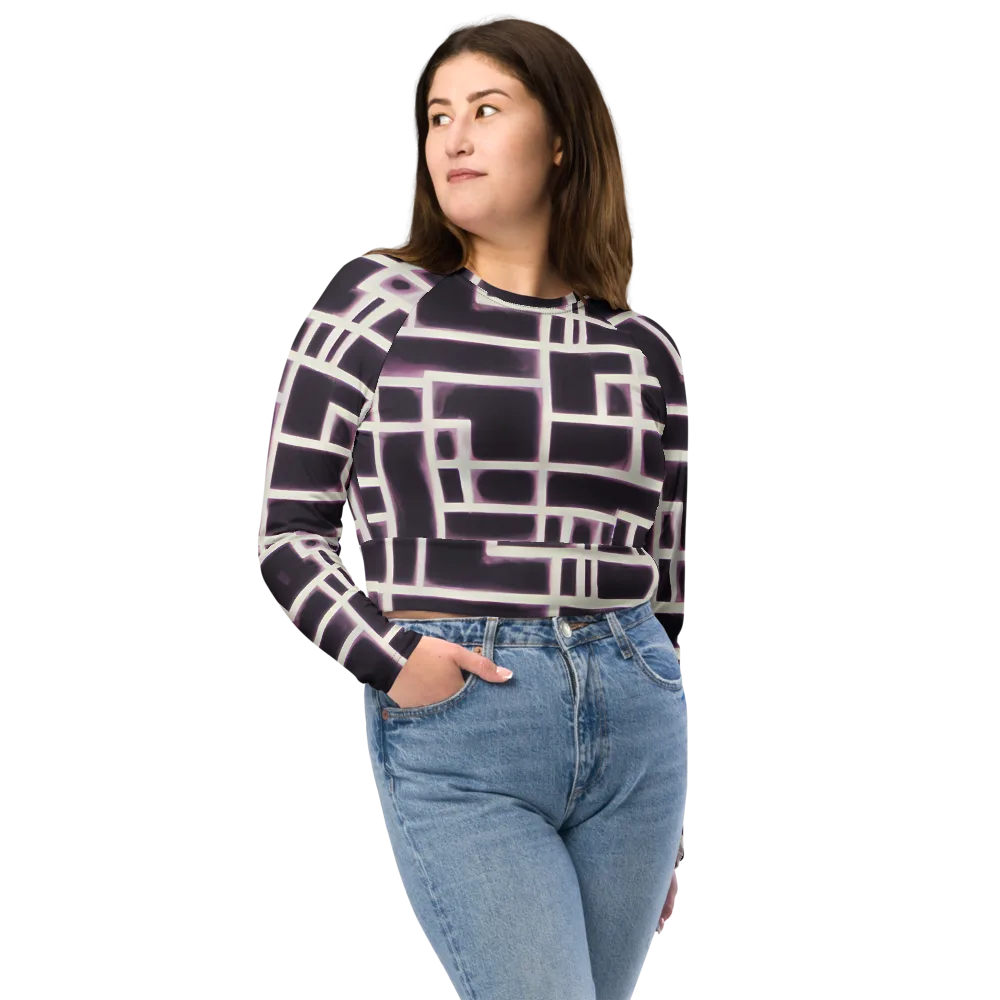 Velvet Circuit on Long Sleeve Crop Top — Front