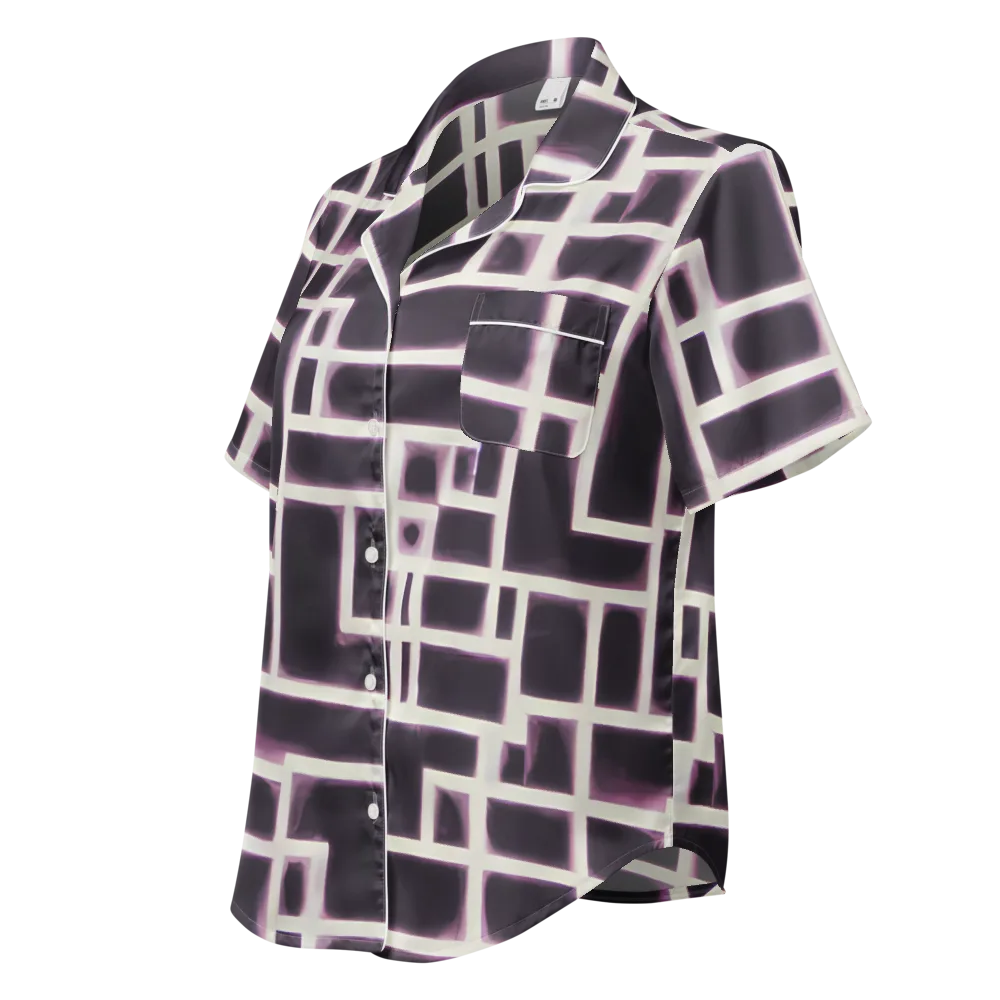 Velvet Circuit on Women's Short Sleeve Pajama Top — Left Front