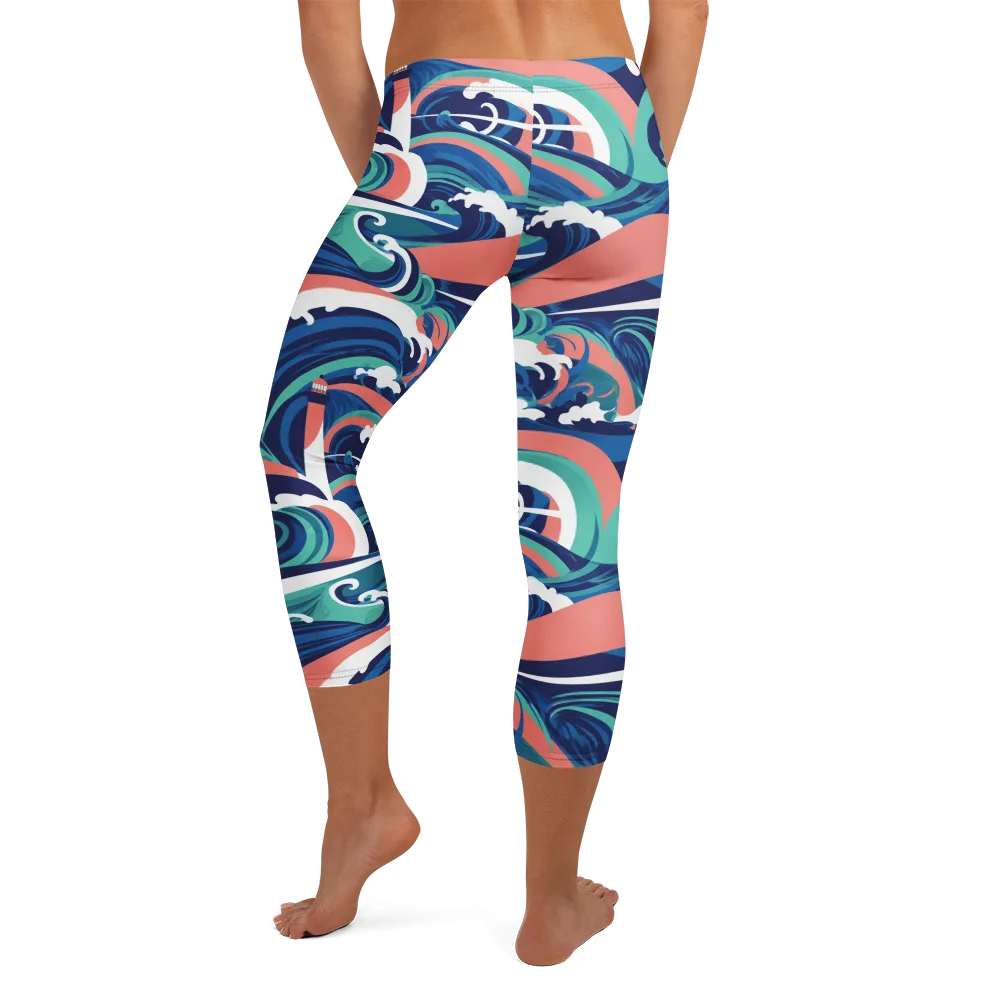Neon Breakwater on Capri Leggings — Back