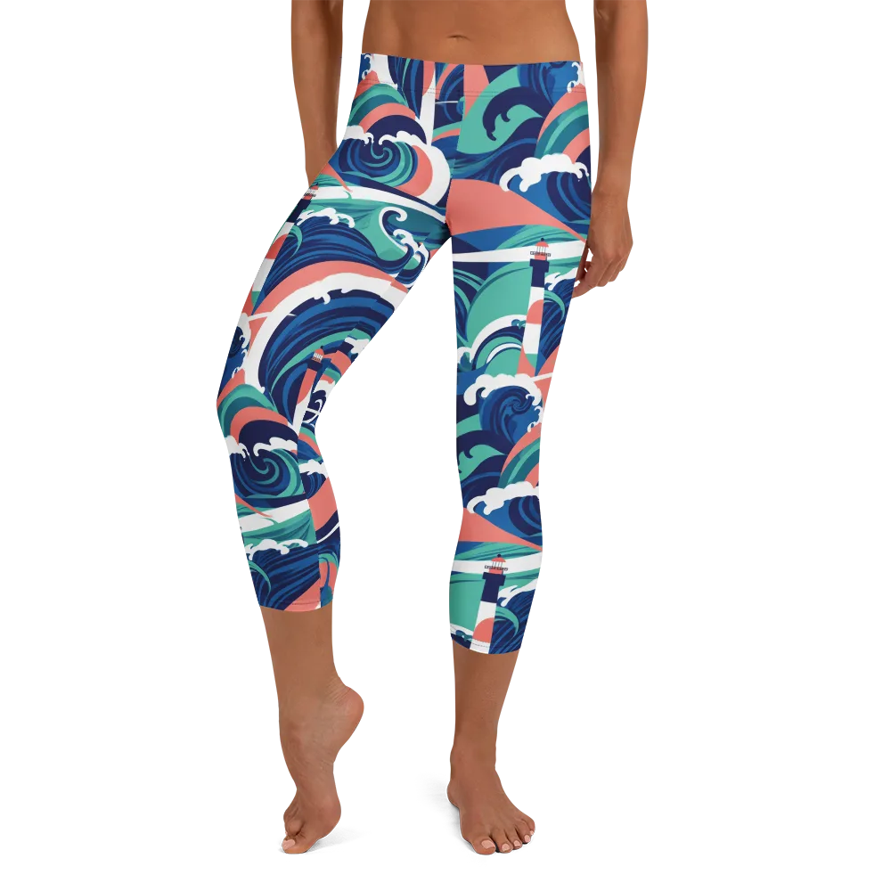 Neon Breakwater on Capri Leggings — Front
