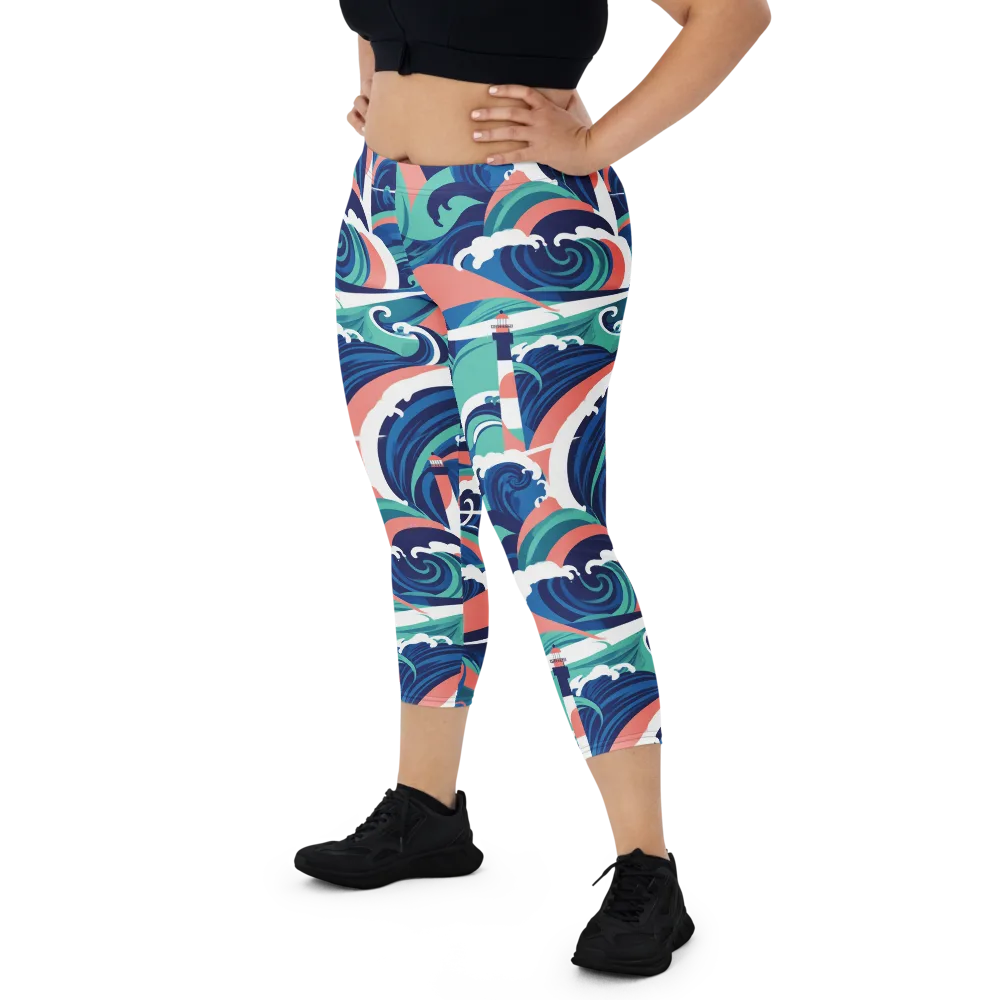 Neon Breakwater on Capri Leggings — Front
