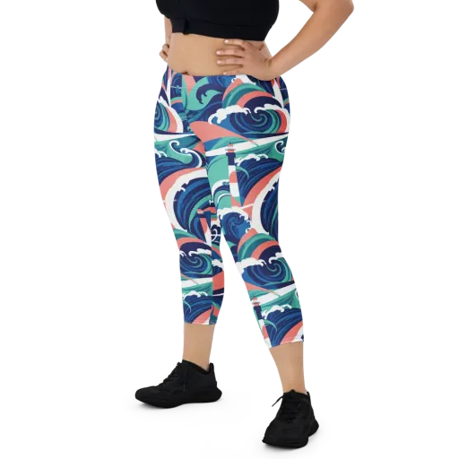 Neon Breakwater on a Capri Leggings