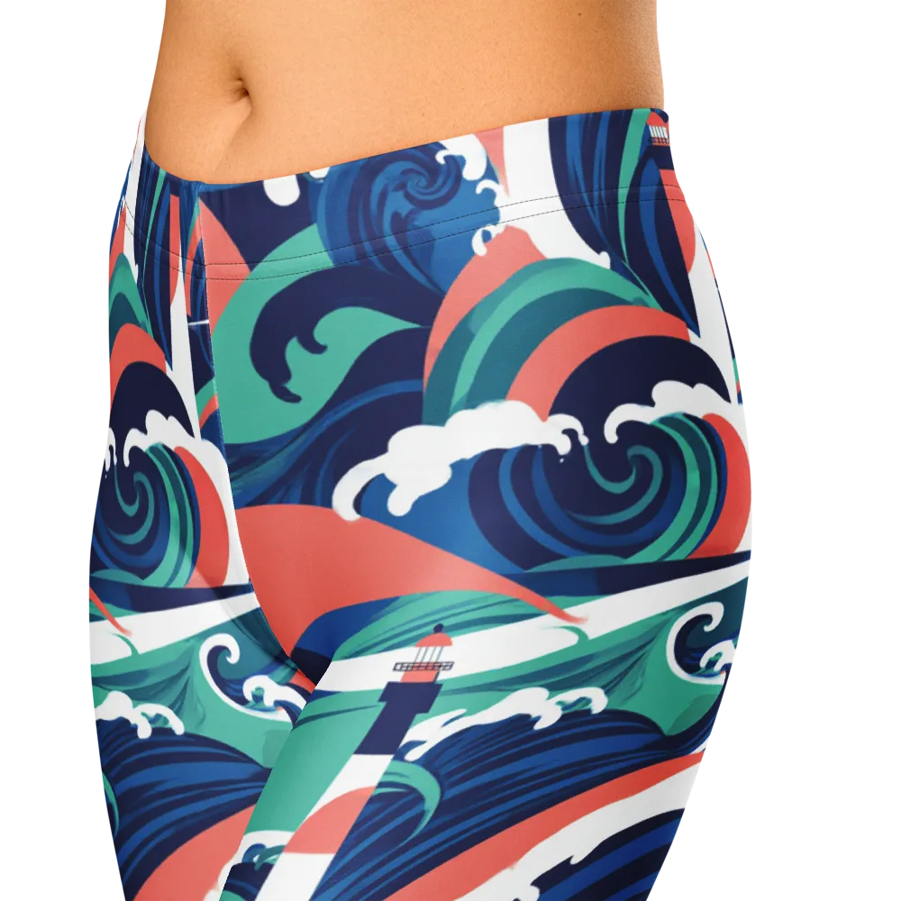 Neon Breakwater on Capri Leggings — Zoomed-in