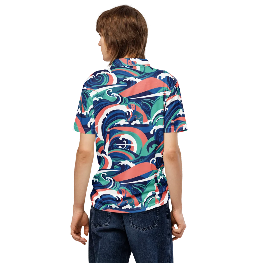 Neon Breakwater on Men's Slim Fit Polo Shirt — Back