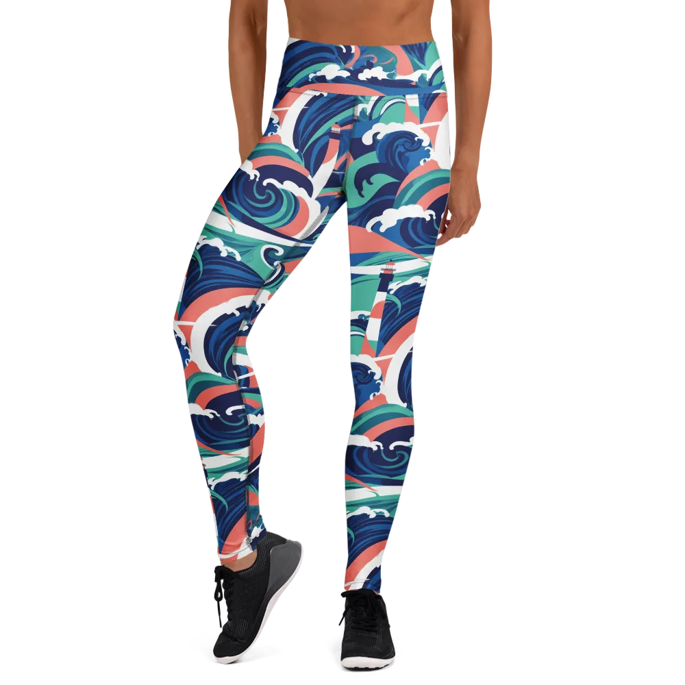 Neon Breakwater on Yoga Leggings — Front