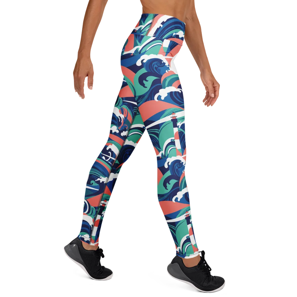 Neon Breakwater on Yoga Leggings — Right