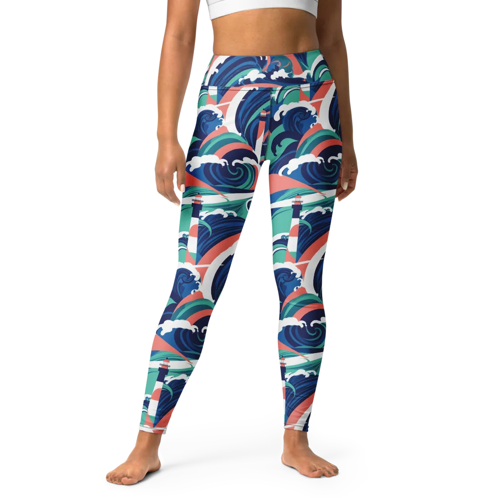 Neon Breakwater on Yoga Leggings — Front