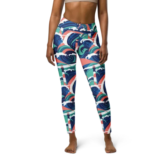 Neon Breakwater on a Yoga Leggings