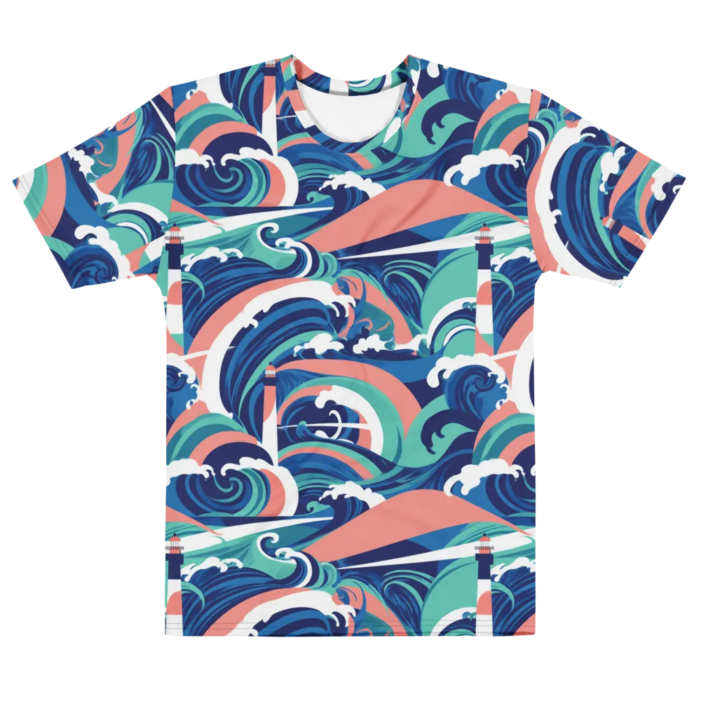 Neon Breakwater on Men's Cotton Crew Neck T-Shirt — Front
