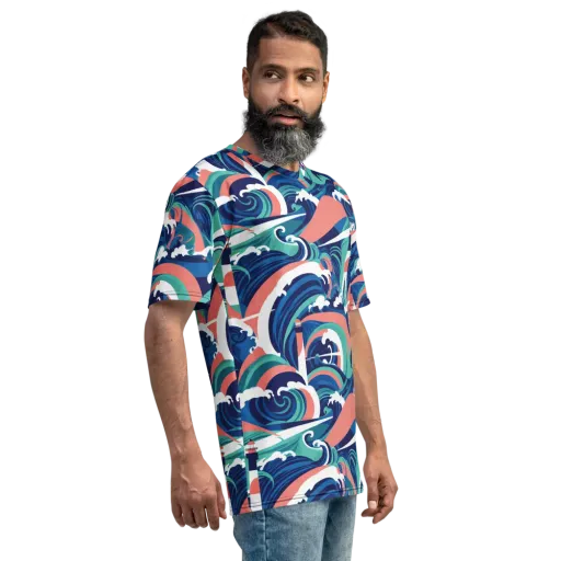 Neon Breakwater on a Men's Crew Neck T-Shirt