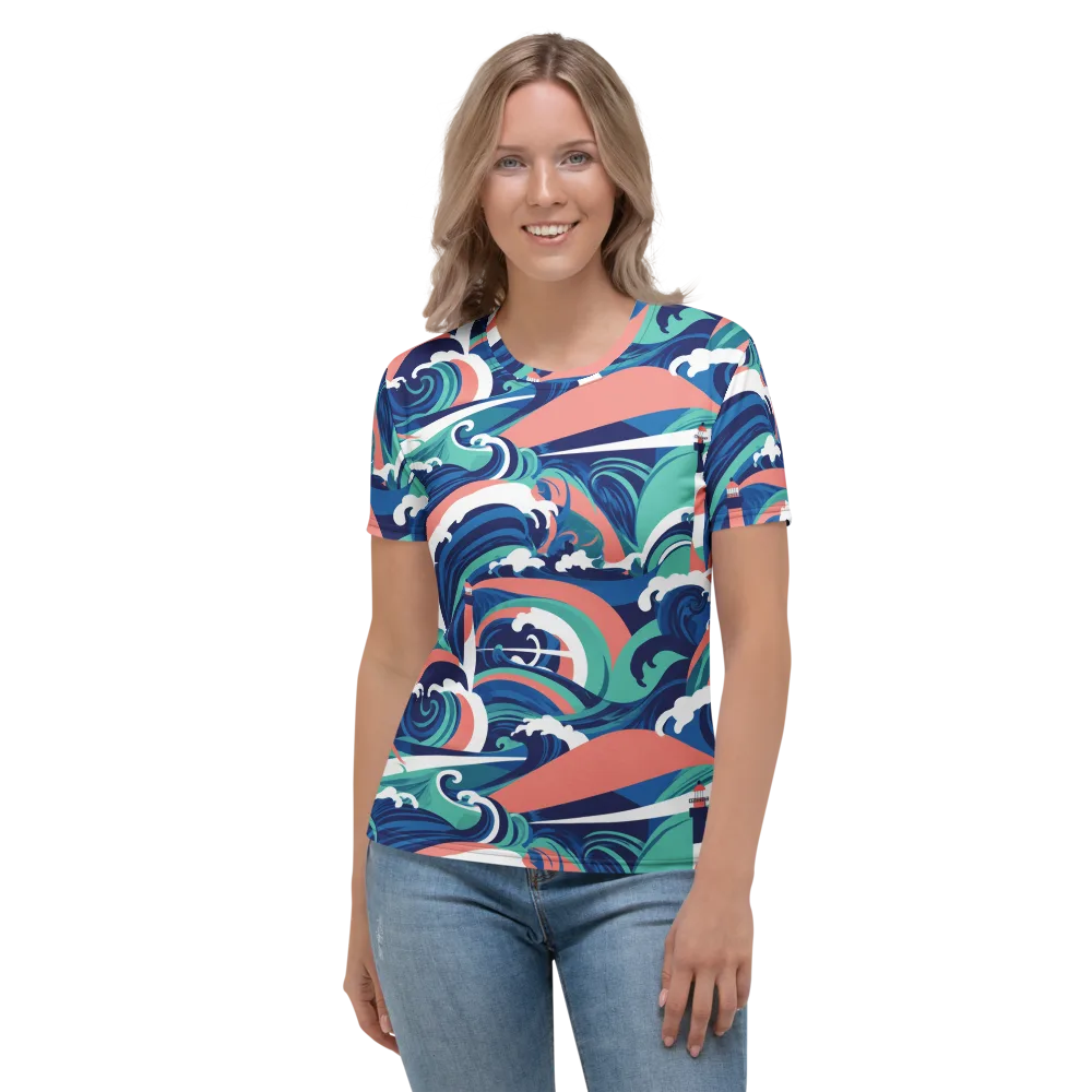 Neon Breakwater on Women's Crew Neck T-Shirt — Front