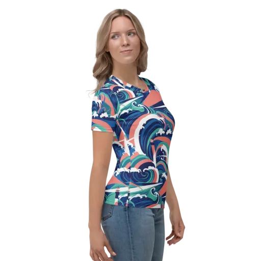 Neon Breakwater on a Women's Crew Neck T-Shirt