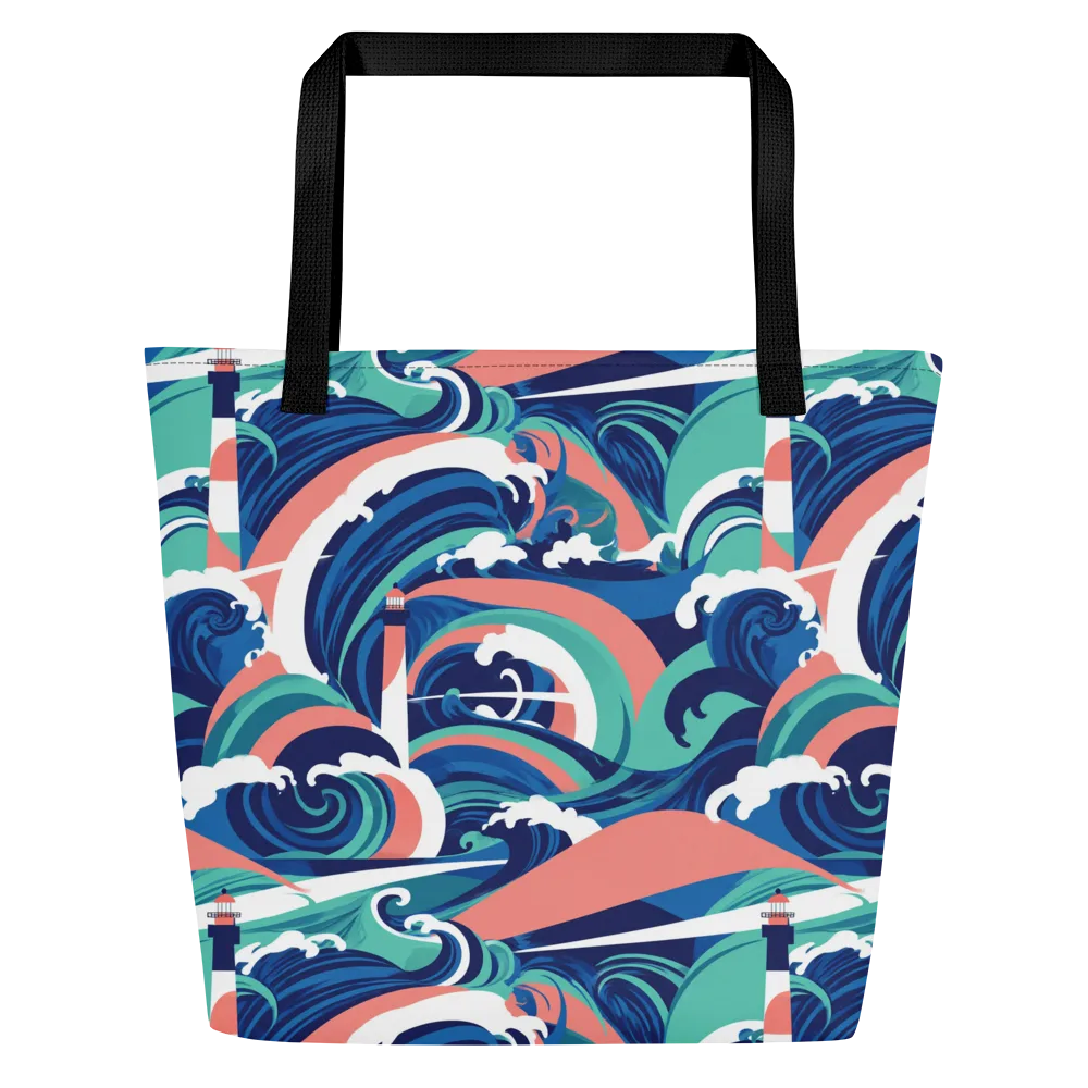 Neon Breakwater on Large Tote Bag W/ Pocket — Front