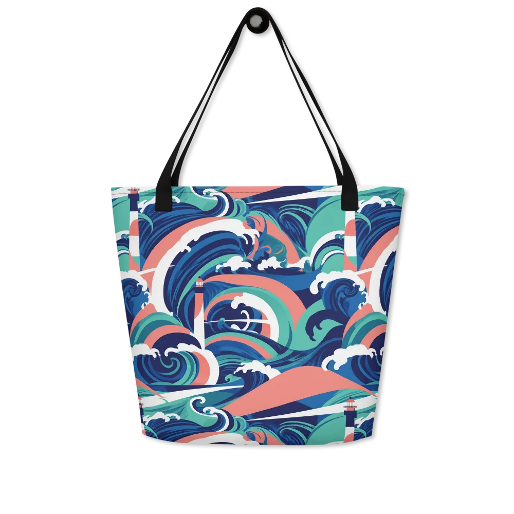 Neon Breakwater on Large Tote Bag W/ Pocket — Front