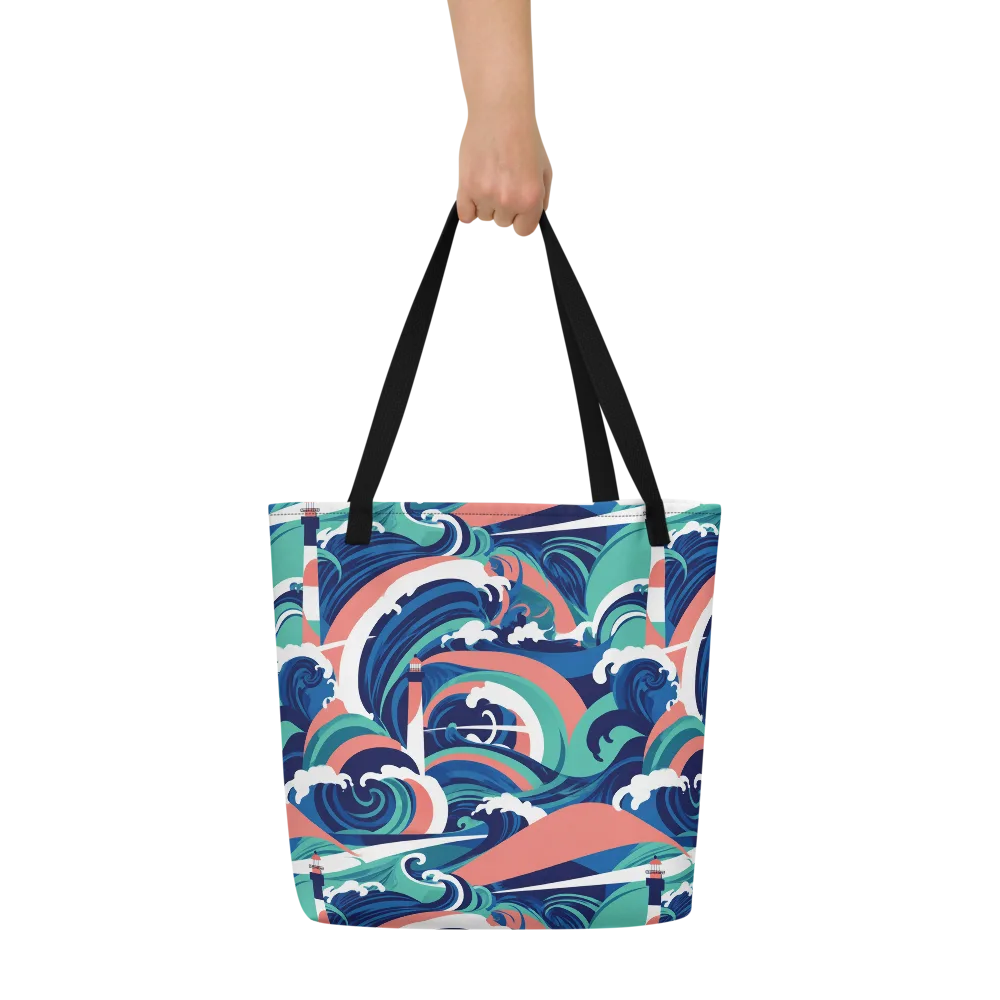 Neon Breakwater on Large Tote Bag W/ Pocket — Front