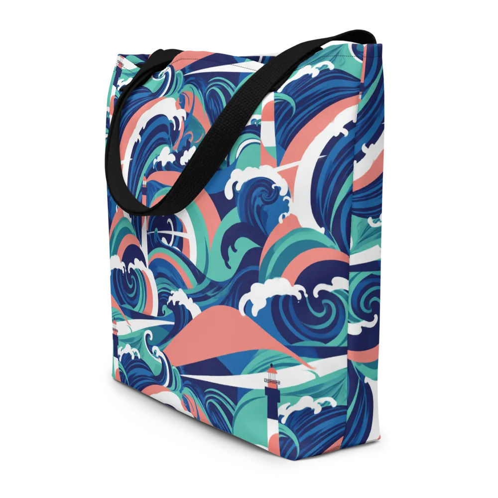 Neon Breakwater on Large Tote Bag W/ Pocket — Front