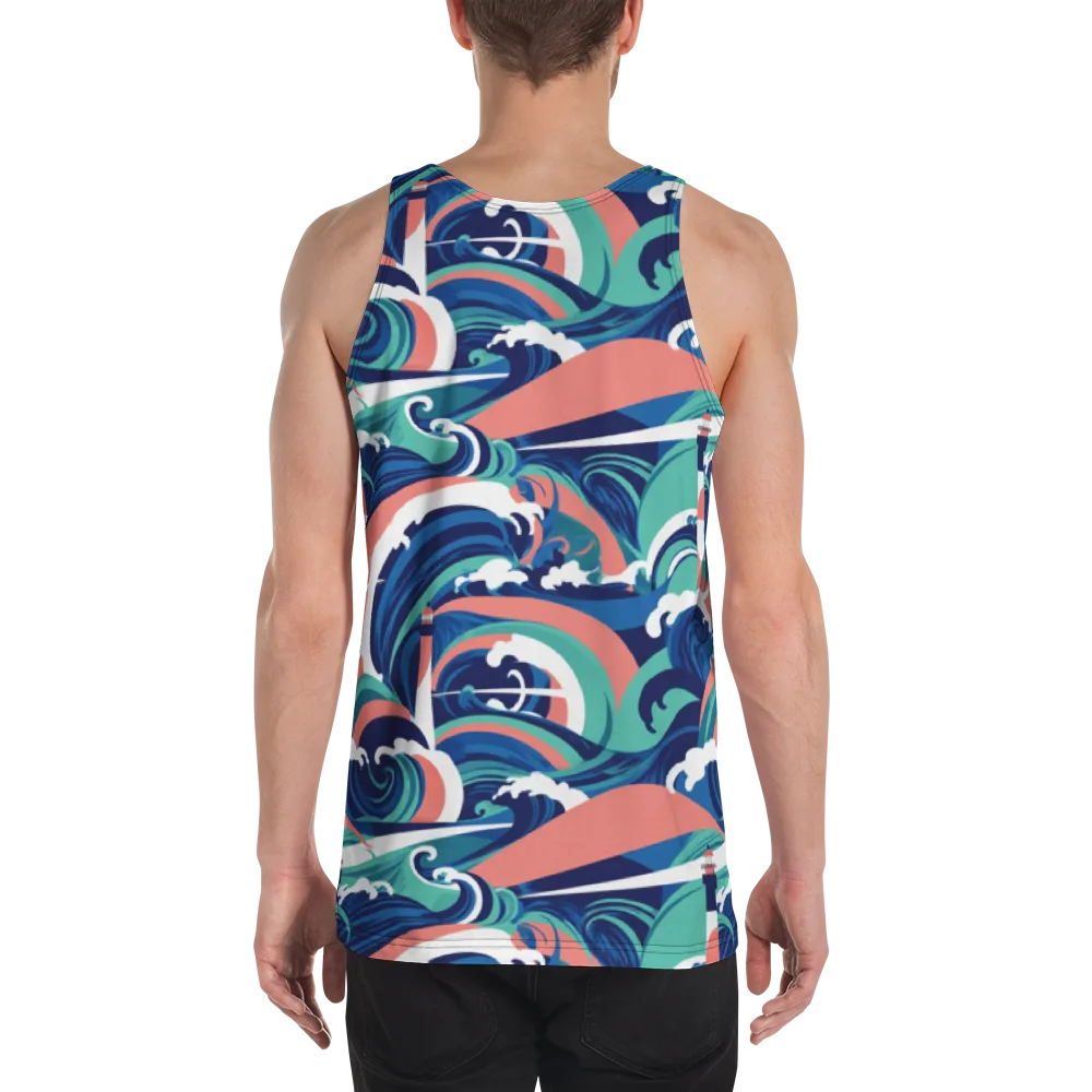 Neon Breakwater on Men's Tank Top — Back