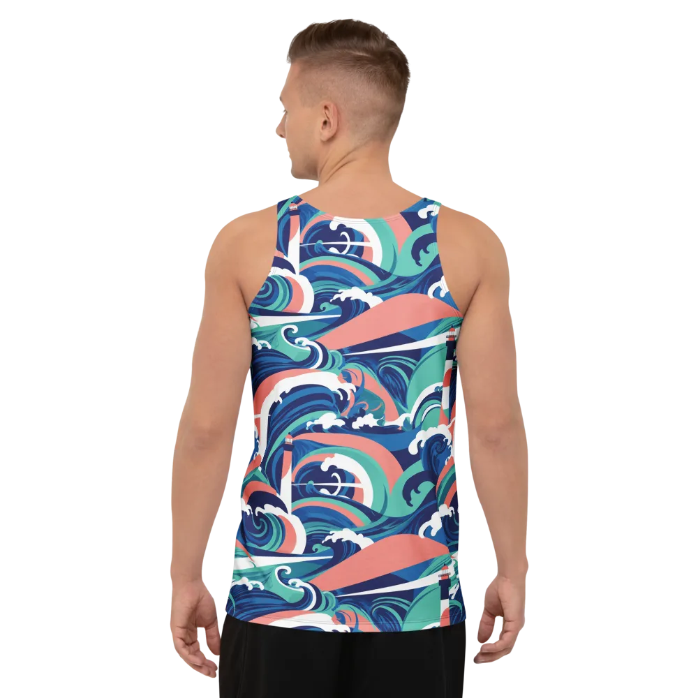 Neon Breakwater on Men's Tank Top — Back